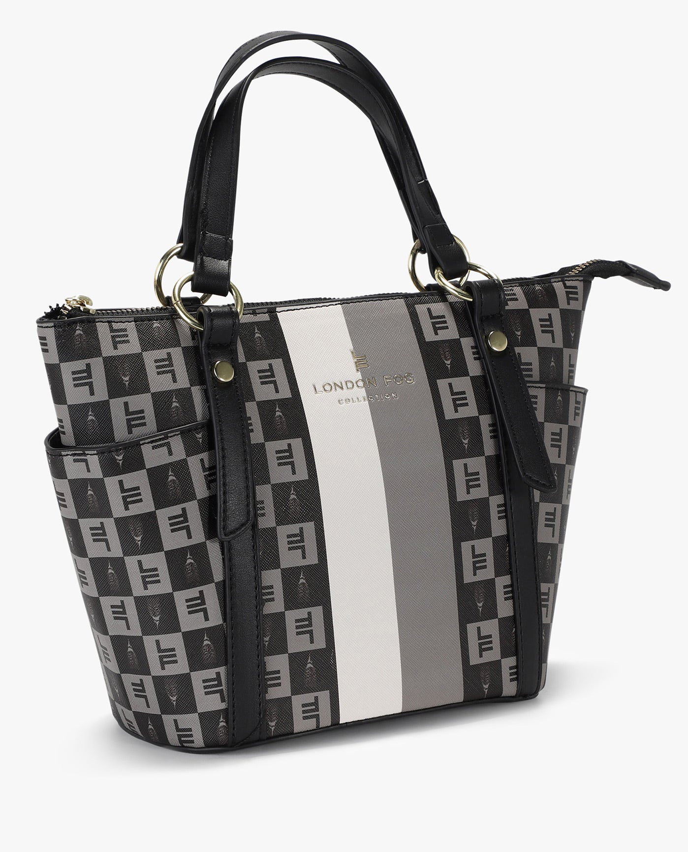 SIDE VIEW OF FREYA SIGNATURE TOTE  | BLACK