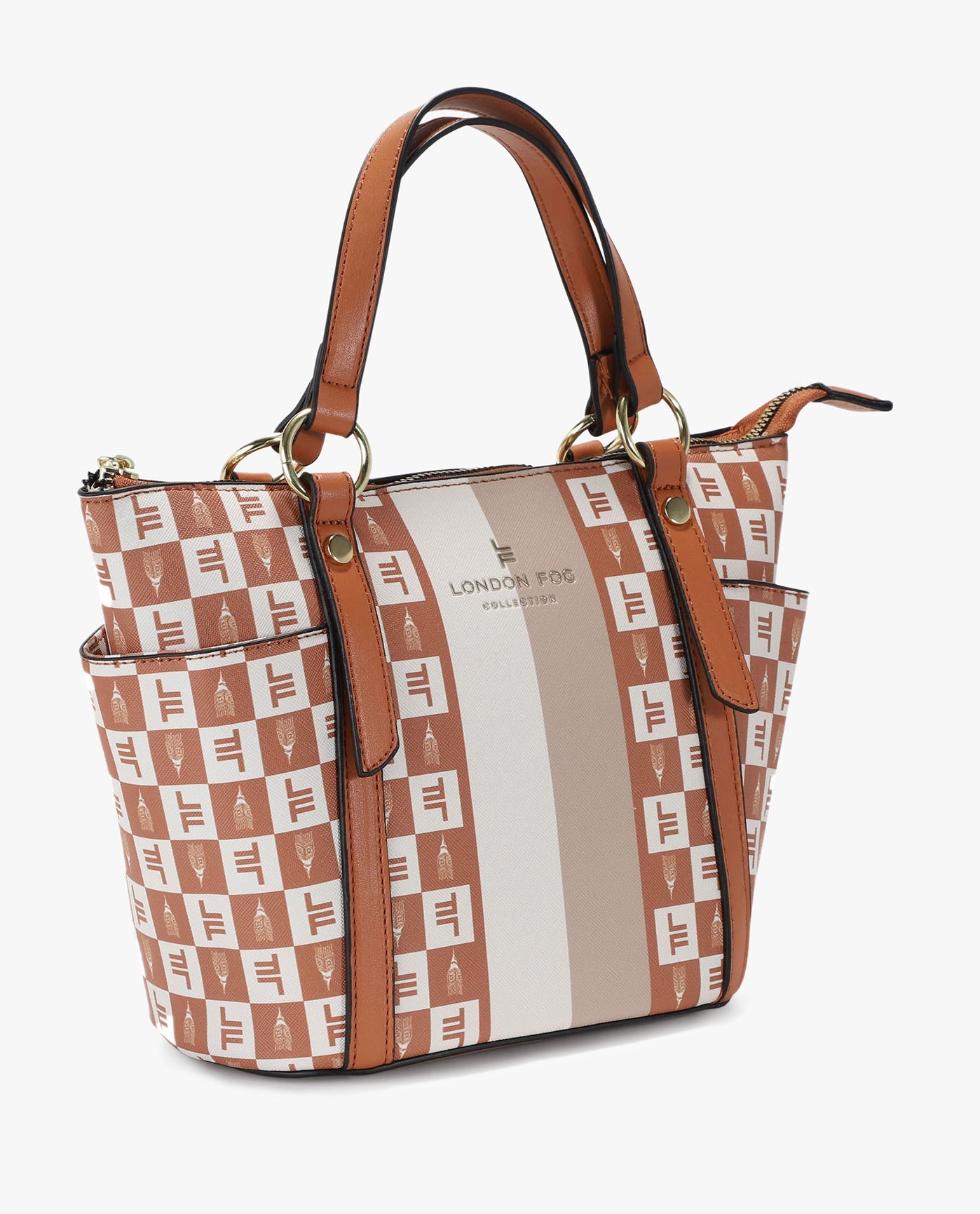 SIDE VIEW OF FREYA SIGNATURE TOTE  | CAMEL