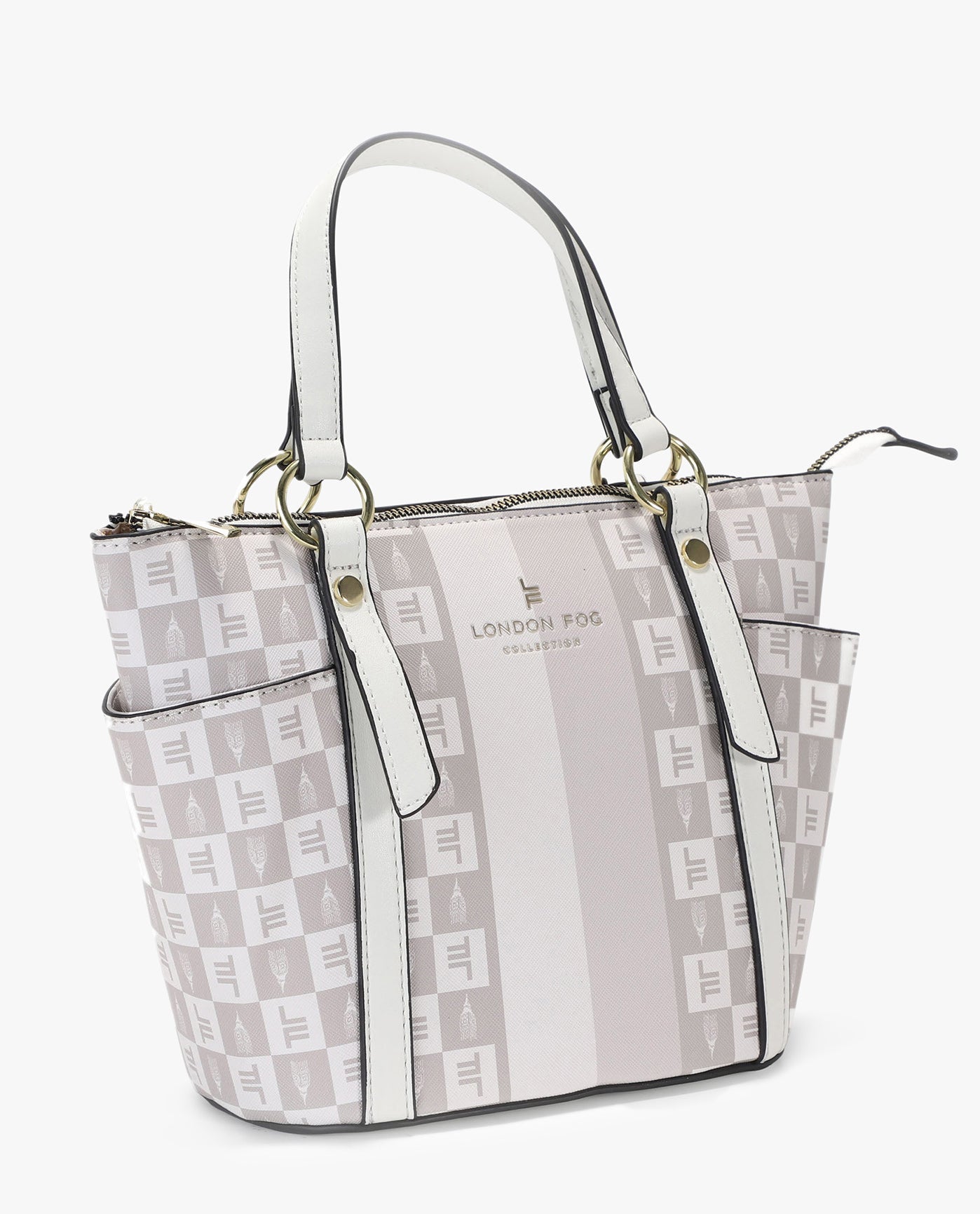 SIDE VIEW OF FREYA SIGNATURE TOTE  | WHITE