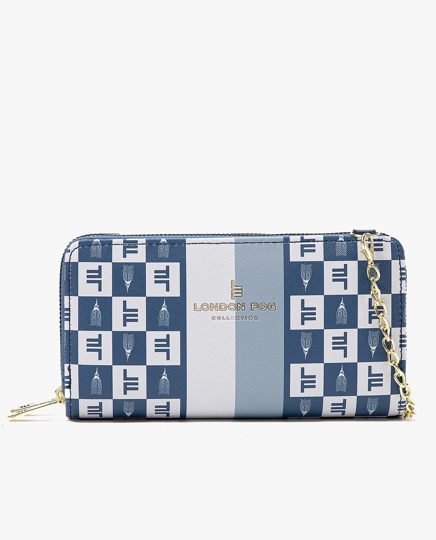FRONT OF DIANA SIGNATURE DOUBLE ZIP CROSSBODY BAG AND WALLET COMBO | NAVY