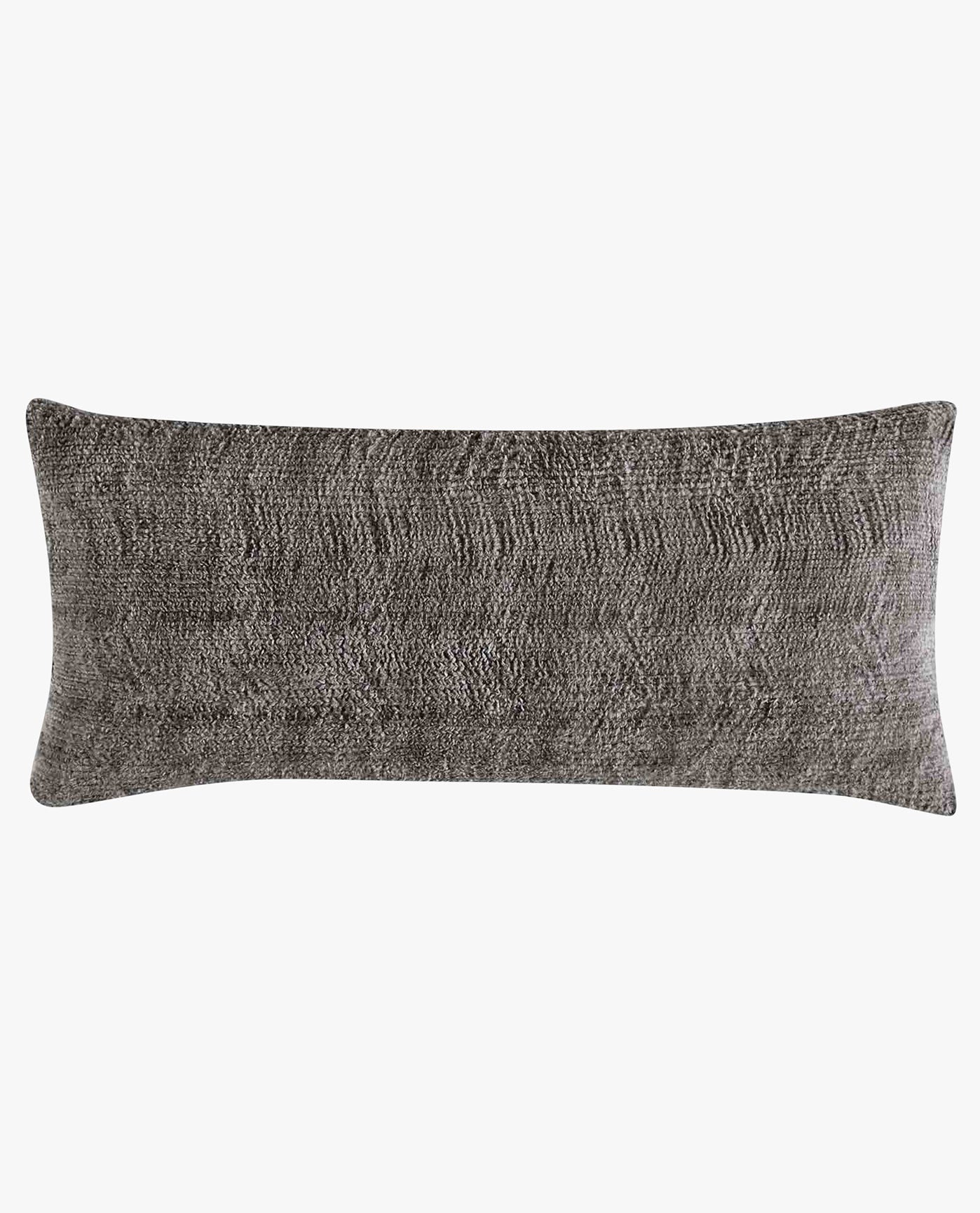 FRONT VIEW OF FAUX FUR BODY PILLOW | PEM-Textured_Grey-020
